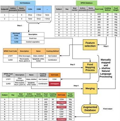 Data Mapping From Food Diaries to Augment the Amount and Frequency of Foods Measured Using Short Food Questionnaires